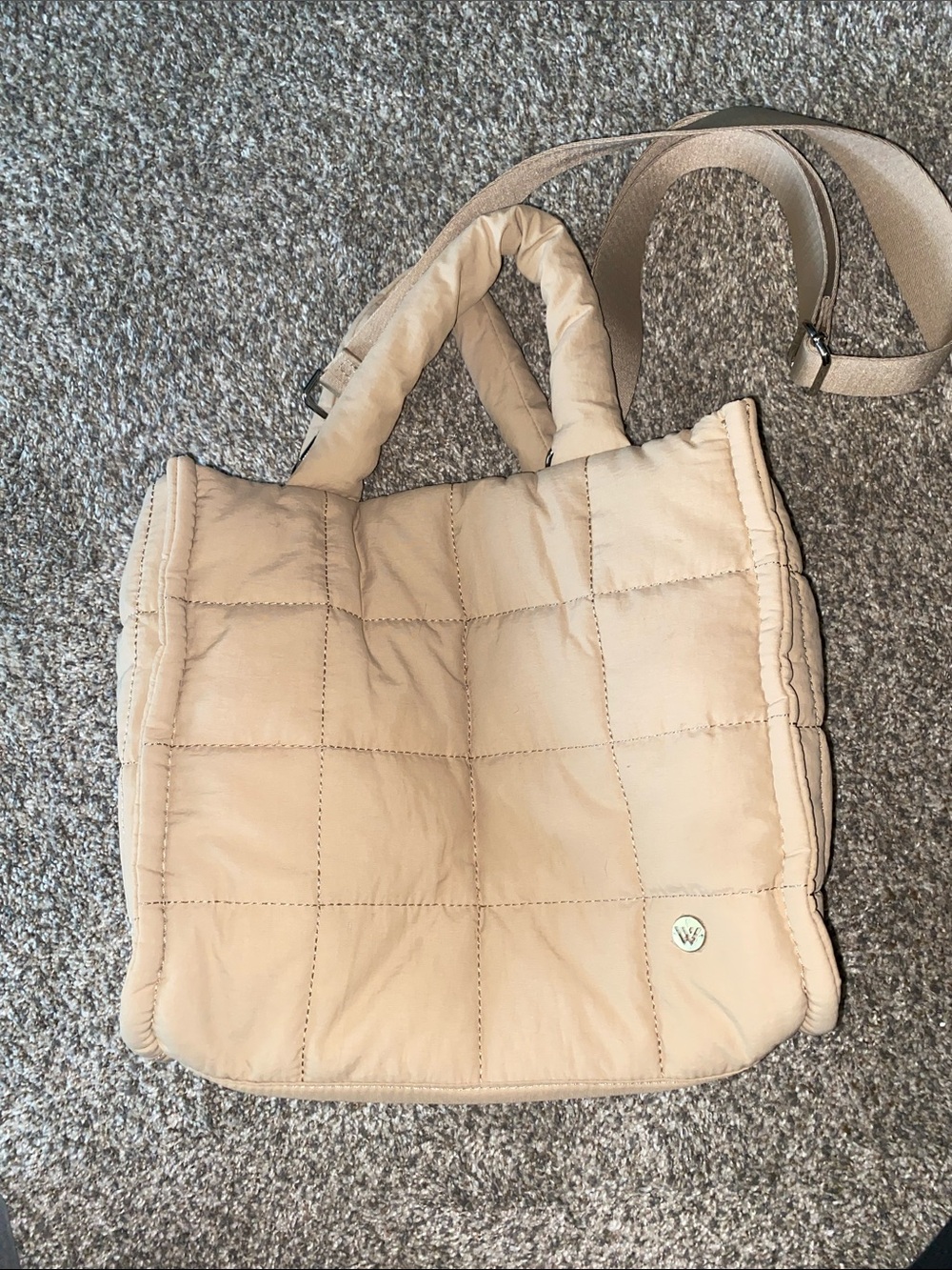 WESTBRONCO Quilted Tote Bag in Beige - Unbranded